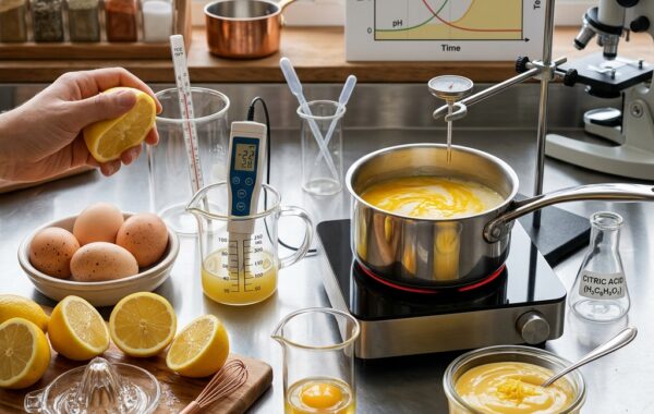 L’acidité (pH) des citrons et son impact direct sur la coagulation des œufs
