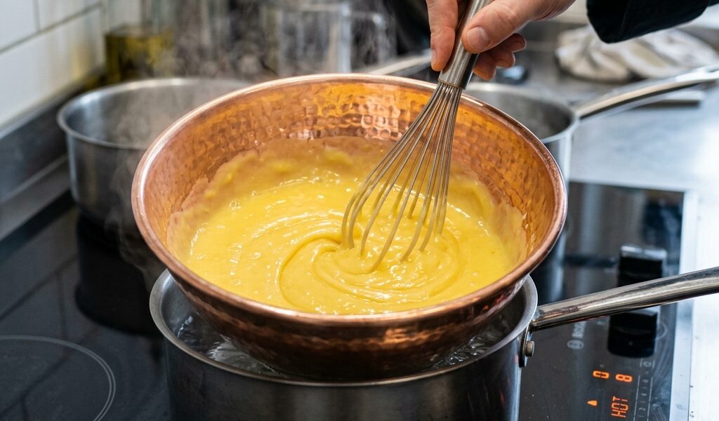 Bain-marie en cuivre vs inox : l’outil indispensable pour un curd qui ne brûle pas