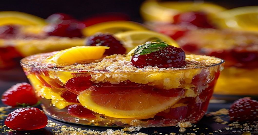 Verrines express : crumble, lemon curd et fruits rouges